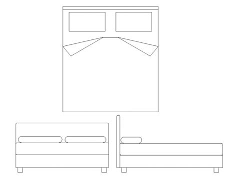 2d Block Of Double Bed In Autocad Dwg File Cad File Cadbull Images