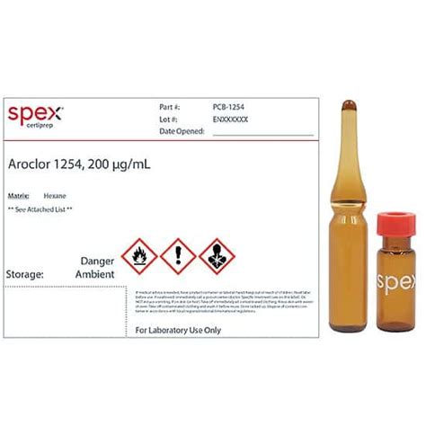 Spex Certiprep Pcb 1254 Aroclor 1254 200 µgml In Hexane 1 Ml From