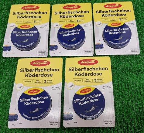 1Dose 2 5x Aeroxon GEGEN SILBERFISCHCHEN Köder Dose Köderbox