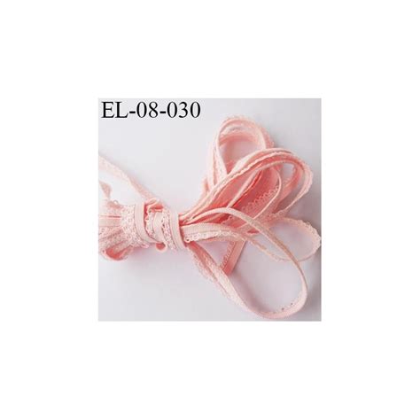 Elastique 8 mm lingerie picot couleur rose pétale largeur de la bande 4