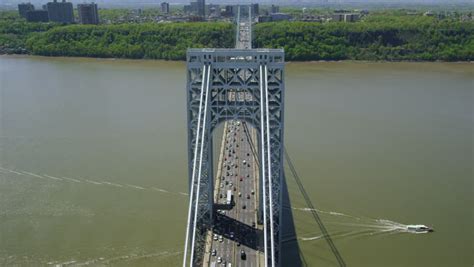 Aerial View Of Tappan Zee Bridge, New York City. Traffic Crosses The ...