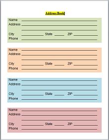 35+ Printable Address Book Templates » ExcelSHE