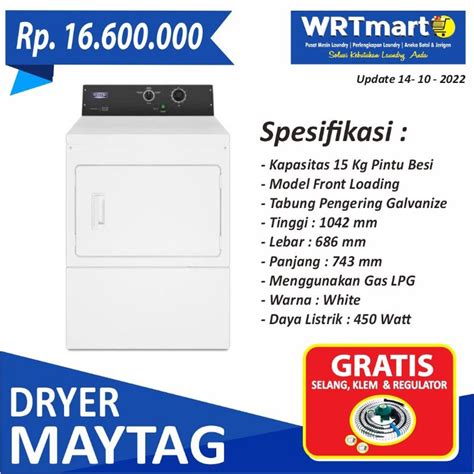 Jual Dryer Maytag Pintu Besi Kap 15Kg Mesin Pengering Laundry