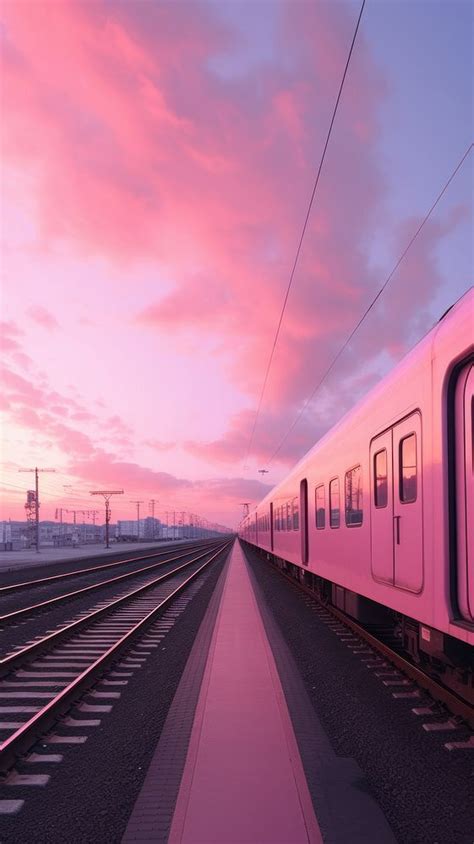 Pink Aesthetic Train Wallpaper Outdoors Premium Photo Rawpixel