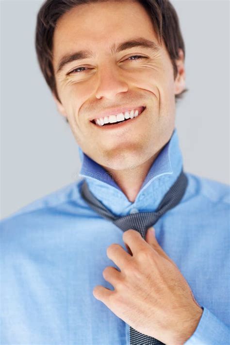 Closeup Of A Happy Successful Business Man Wearing A Necktie Closeup