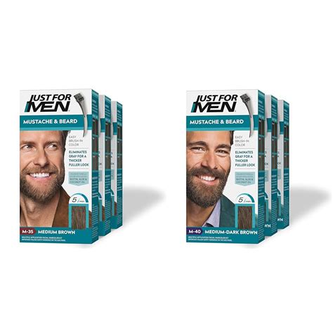 Just For Men Mustache And Beard Beard Dye For Men With Brush Included For Easy