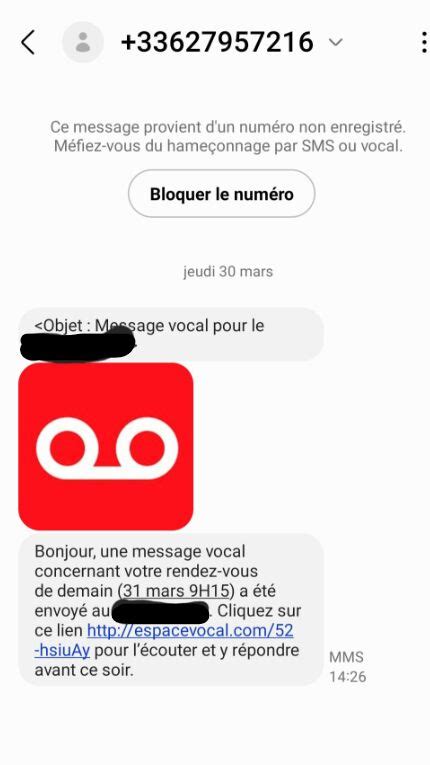 Sms Objet Message Vocal Pour Le Arnaque Identit