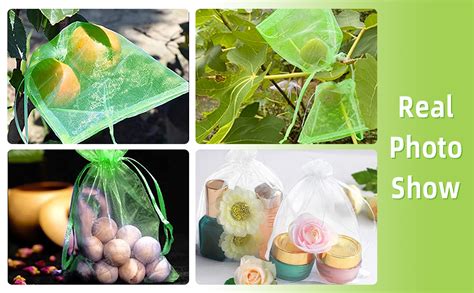 Amazon 100 Pieces Organza Fruit Netting Bags 6x8 Inch Fruit