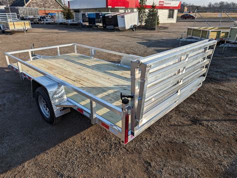 New 2024 Silver Ox Aluminum Trailers 7x14 Aluminum Utility W Folding Rear Ramp Gate Howell