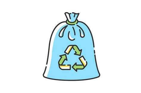 Compostable Trash Bag RGB Color Icon