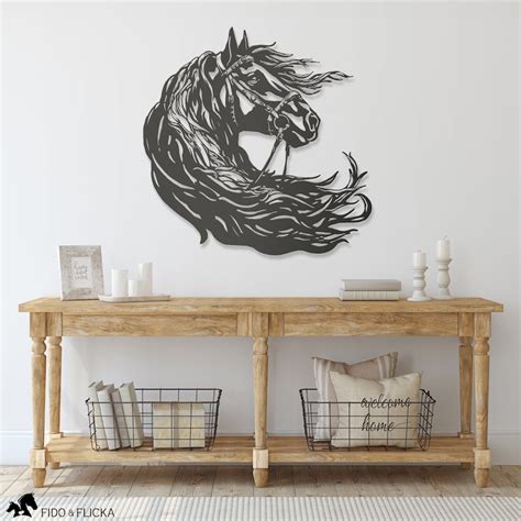 Metal Horse Wall Art Flowing Mane Wall Decor T For Horse Lovers