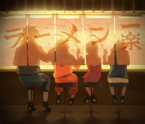 Naruto Characters Enjoying Ramen - HD Wallpaper