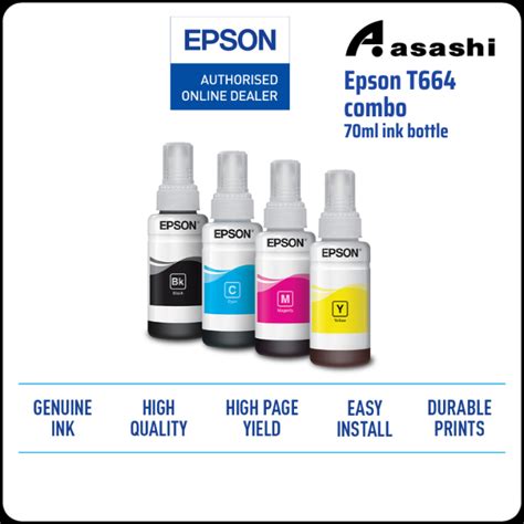 Epson T664 Black Cyan Magenta Yellow Black Twin Pack CMYK Ink