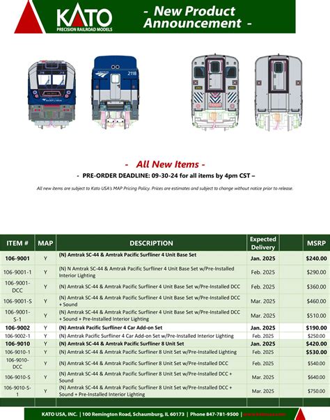 N August Announcement Sheet 2 N Scale Model Trains Fifer Hobby Supply