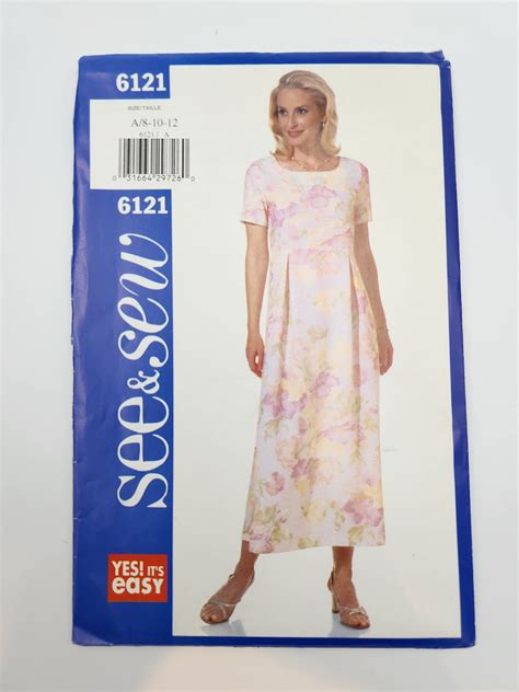 Butterick See And Sew Sewing Pattern 6121 Misses Dress Sewing Etsy