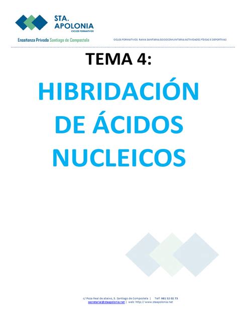 Tema 4 HibridaciÃ N Ã Cidos Nucleicos Pdf Hibridación De ácido