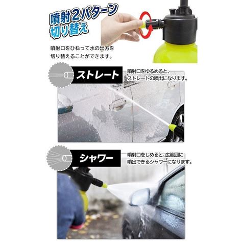 水圧スプレー 高圧洗浄機 ハンディ 泡洗浄 ジェット水流 車 洗車 空気加圧式 泡 水 散水 電源不要 カークリーナー ポンプ式 加圧 水圧力