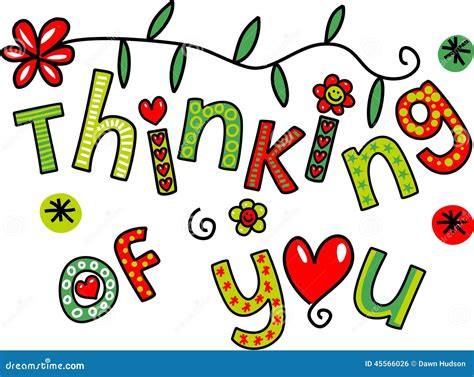 Thinking Of You Doodle Text Expression Stock Illustration Image 45566026