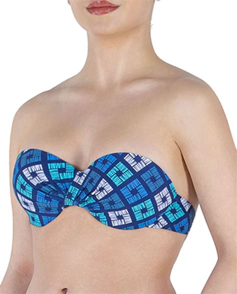 Top Bikini Bandeau Con Copa Estampado Geom Trico Diamond Bikini Bikini