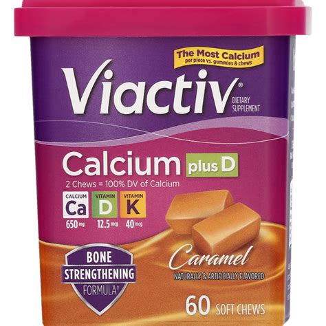 Viactiv Calcium Plus D Soft Chews Caramel 100 Each Instacart