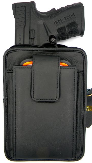 Leather Concealment Gun Holster and Cell Phone Case All In One Fits ...