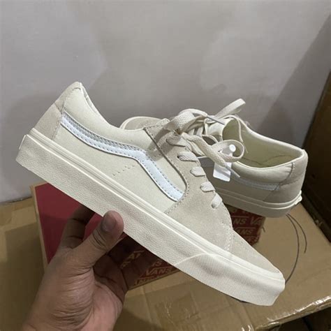 Vans Skate Low Bonewhite Men And Women Size Shopee Philippines