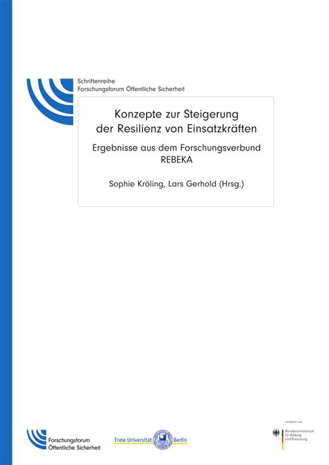 Pdf Konzepte Zur Steigerung Der Resilienz Von Einsatzkr Ften