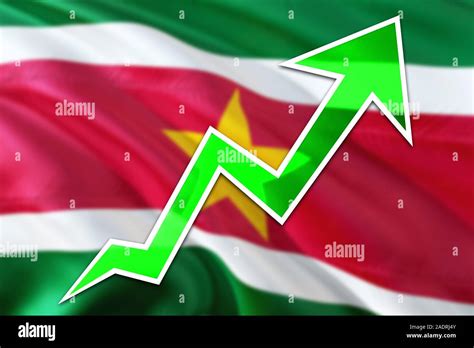 Suriname economy graph is indicating positive growth, green arrow going ...