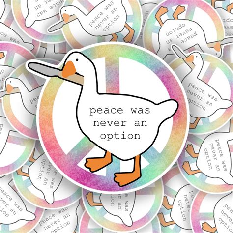 Peace Was Never an Option Goose Sticker Laptop Sticker - Etsy