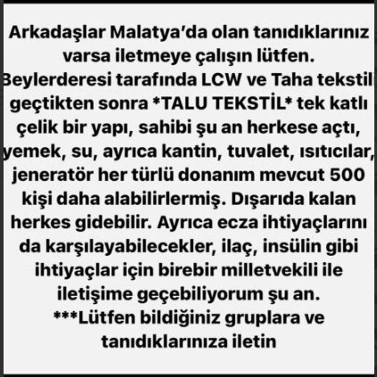 Nihal Sultan On Twitter Bir Takip Im G Ndermi Malatya Deprem