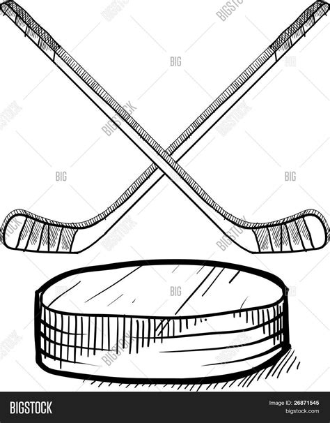 Hockey Stick Puck Vector & Photo (Free Trial) | Bigstock