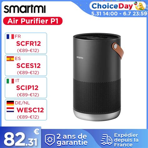 Smartmi Air Purifier P For Home Zmkqjhqp Cadr M H Smart Control