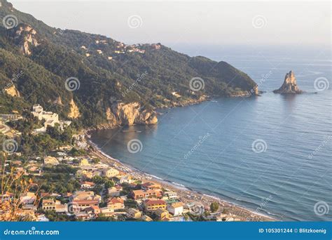 Agios Gordios Beach, Corfu Island, Greece Stock Photo - Image of ...