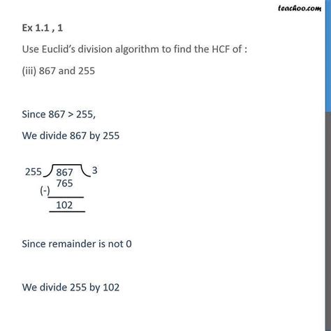 Use Euclid S Division Algorithm To Find Hcf Of And Video