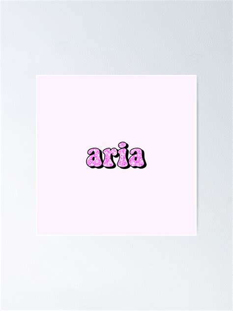 Aesthetic Hot Pink Glitter Aria Name Poster By Star10008 Redbubble