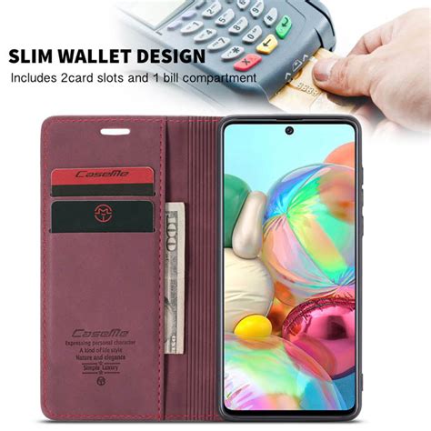 Caseme Samsung Galaxy A71 Wallet Kickstand Magnetic Case Red