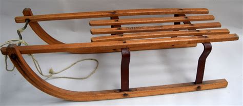 A Vintage Wooden Sled By Davos Germina 85cml