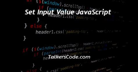 Set Input Value Javascript