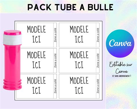 Template Tube Bulle De Savon Pour Cr Er Vos Propre Tube A Bulle Canva