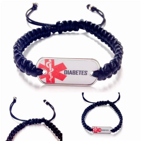 Medical Alert Bracelet Diabetes Medical Bracelet Macrame