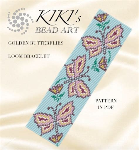 Bead Loom Pattern Golden Butterflies LOOM Bracelet Pattern In Etsy