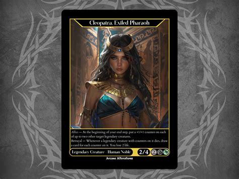 Cleopatra Exiled Pharaoh Full Art Custom Card Etsy