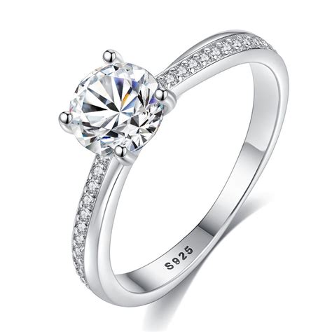 classic  cz  sterling silver ring