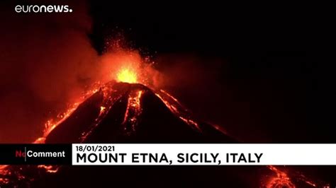 Italy S Mount Etna Spews Rocks And Lava In Volcanic Explosions Video