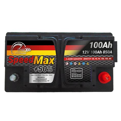 Batterie Starterbatterie Autobatterie Speed L Max Ah A V