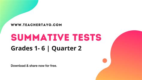 Grade 4 Summative Tests Quarter 2 For All Subjects Teacher Tayo