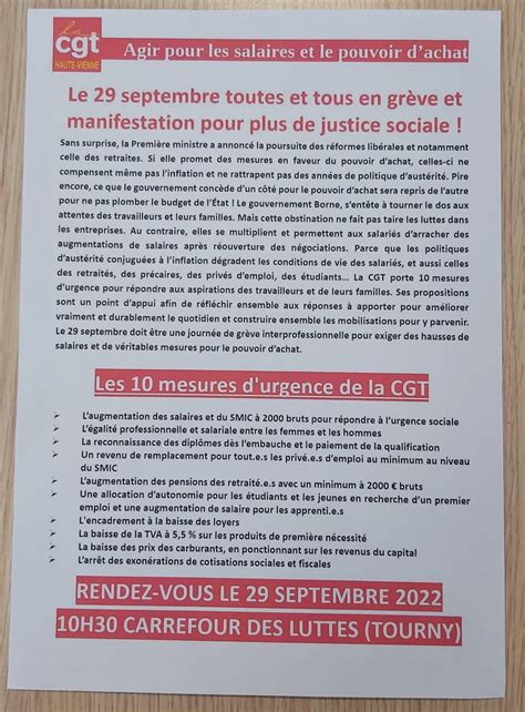 Grève et manifestation du jeudi 29 septembre 10h30 carrefour Tourny