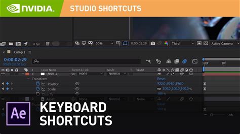 Top Keyboard Shortcuts In After Effects Nvidia Studio Shortcuts Youtube