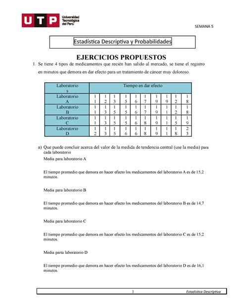 S S Taller De Ejercicios Resolver Ejercicios Edyp Estad Stica