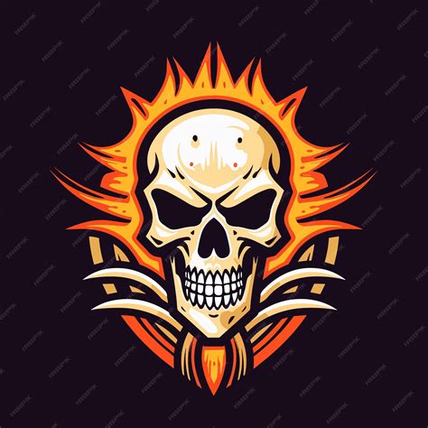 Premium Vector Flaming Skull Vector Clip Art Illustration